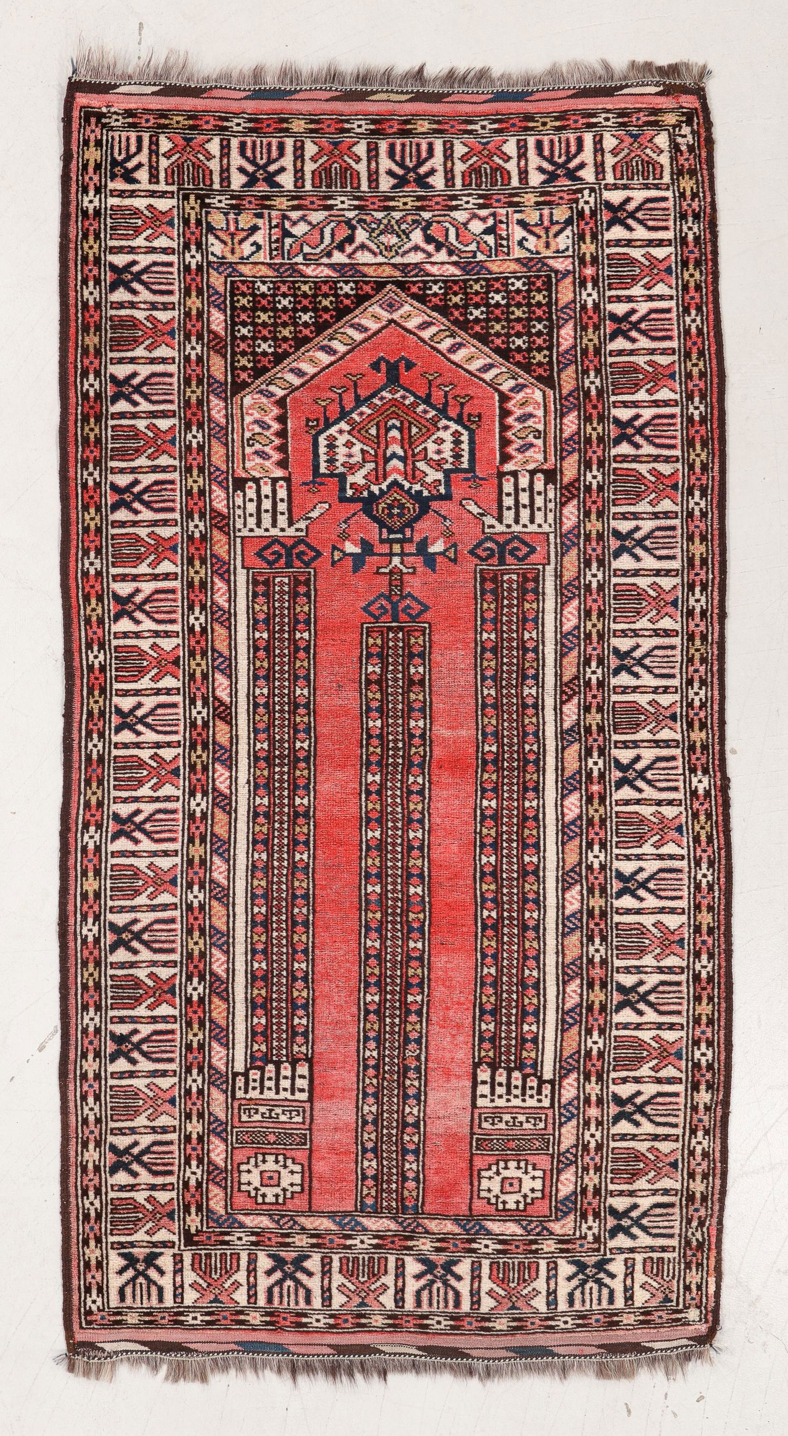 Turkmen Prayer Rug, Central Asia, Early/Mid 20th C. (1 of 5)