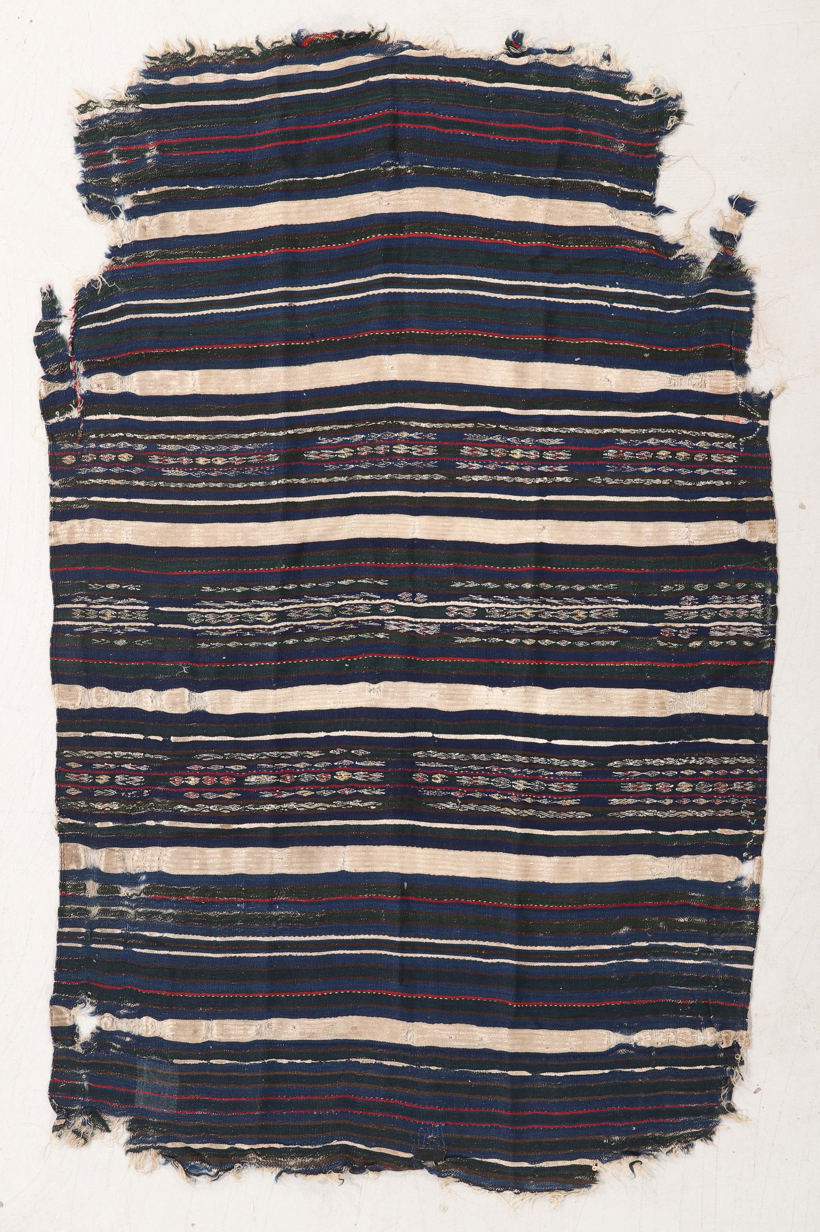 Antique Berber Flatweave, Morocco, 19th C.: Antique Berber Flatweave, Morocco, 19th C. Wool. Size: 3'5'' x 5'6'' (104 x 168 cm). Weight: 3 lbs. Ex Jack Cassin collection.