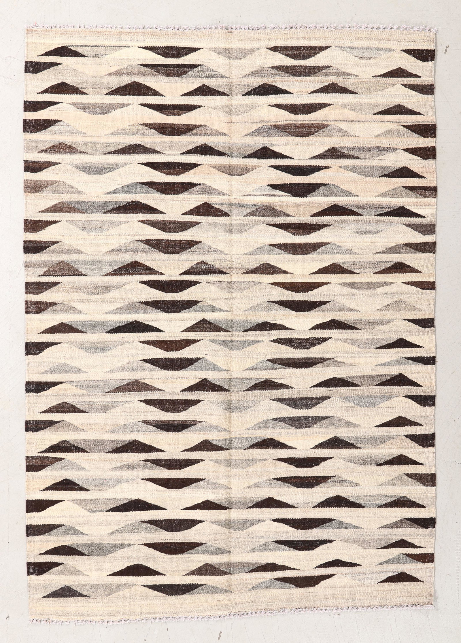 Modernist Afghan Kilim, Late 20th C., 4'7'' x 6'7'': Modernist Afghan Kilim, Late 20th C., 4'7'' x 6'7'' (140 x 201 cm). Weight: 10 lbs. Material: wool surface, wool warp.