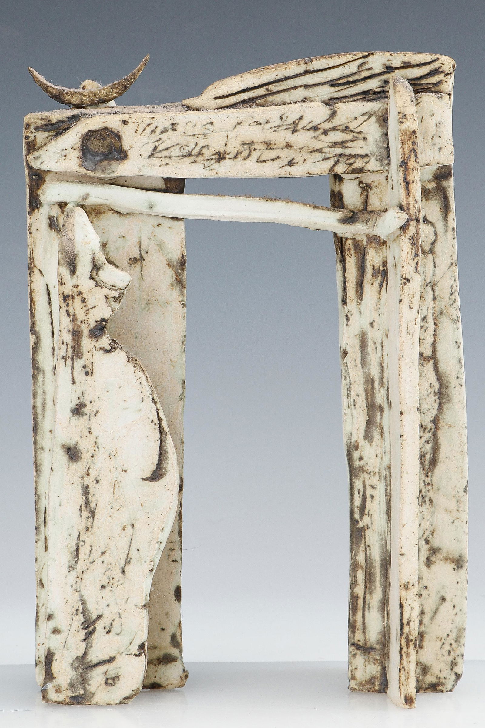 Toni Hambleton (Mexico/Puerto Rico) "Arch": Toni Hambleton (Mexico/Puerto Rico, b. 1934) "Arch", Porcelain sculpture, 1998, unsigned. Size: 9'' x 6'' x 3'' (23 x 15 x 8 cm). Toni Hambleton is a Mexican born artist living in Puerto Rico. She is