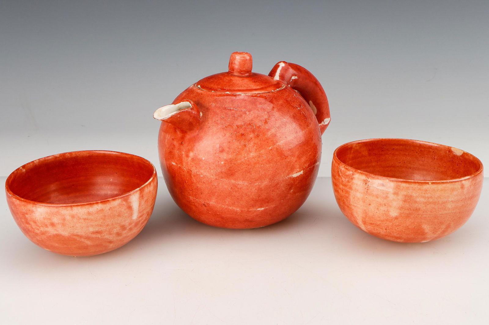 Martin Moehwald (German) Ceramic Teapot/ 2 Bowl Set (1 of 9)