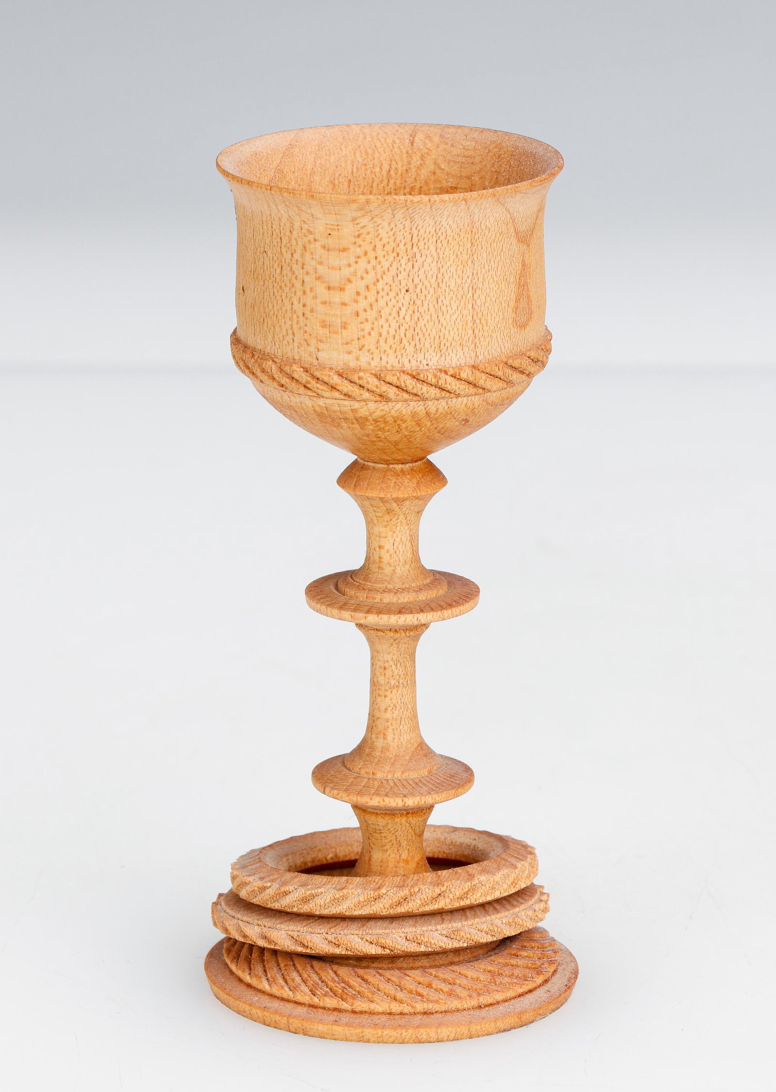Harvey Fine (American) Goblet: Harvey Fine (American) Goblet, carved wood, 2008, unsigned. Size: 4'' x 1.5'' x 1.5'' (10 x 4 x 4 cm). Provenance: The Jimmy and Angela Clark Collection, Philadelphia.