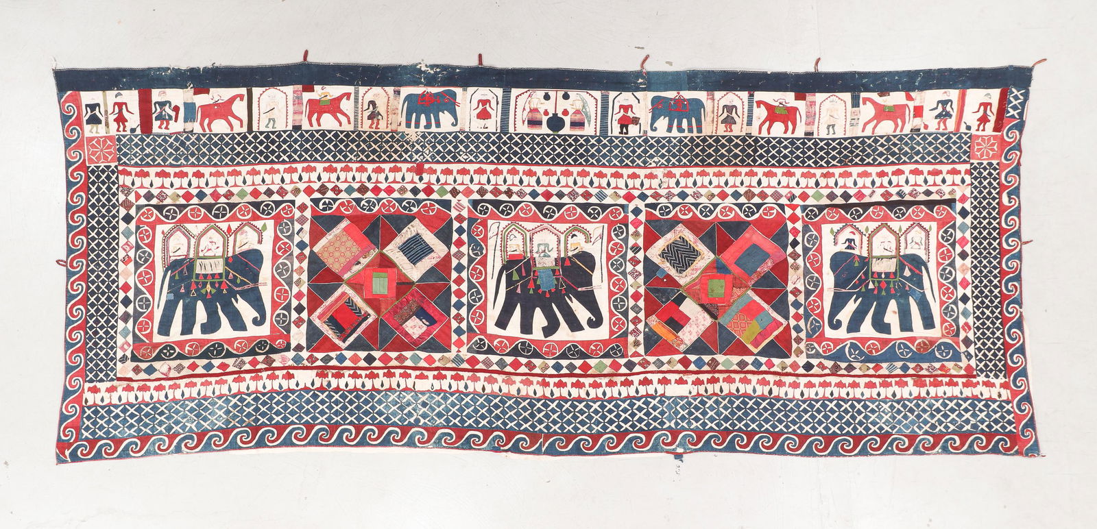 Massive Festival Banner, Gujarat, 19th C., 15' x 5'11" (1 of 4)