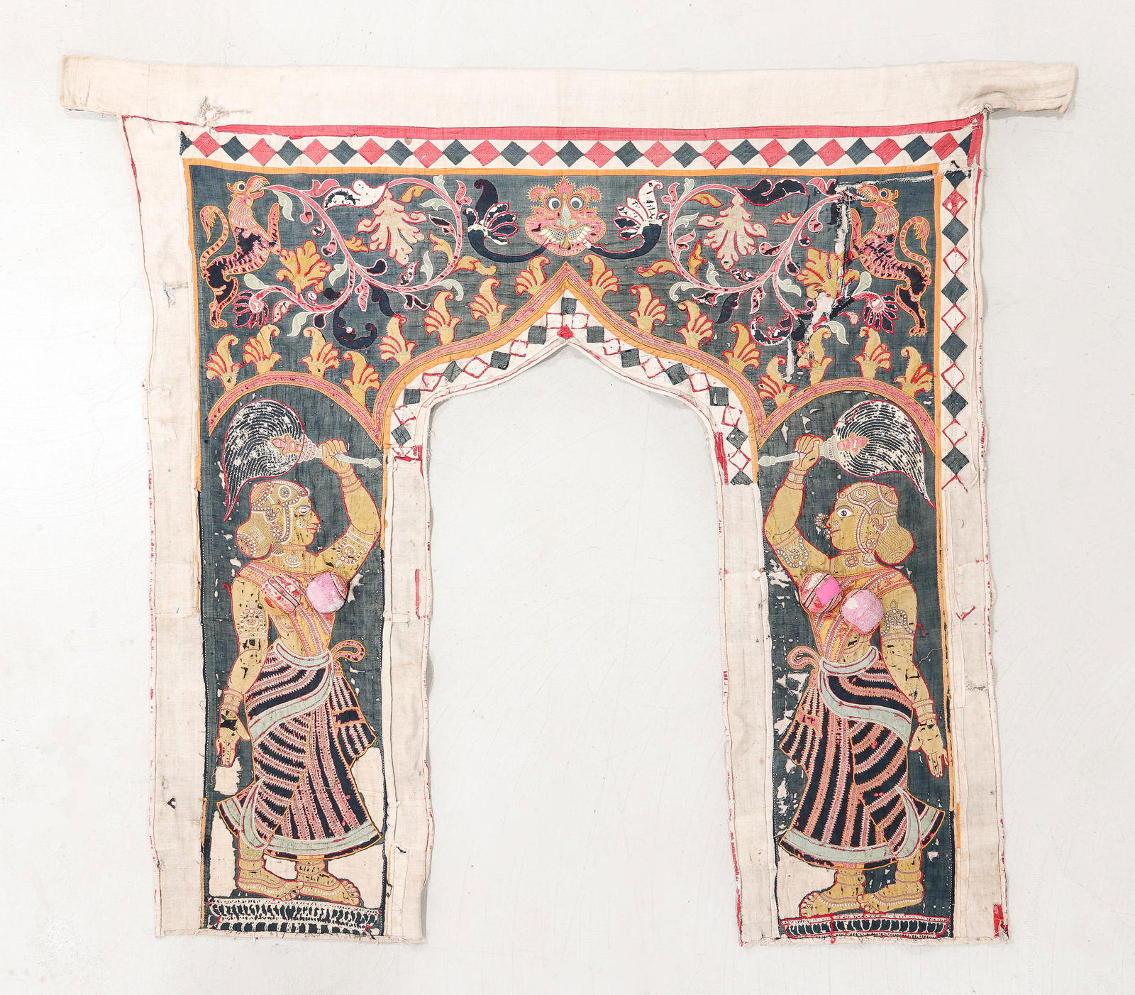 19th C. Temple Door Hanging, South India (1 of 4)