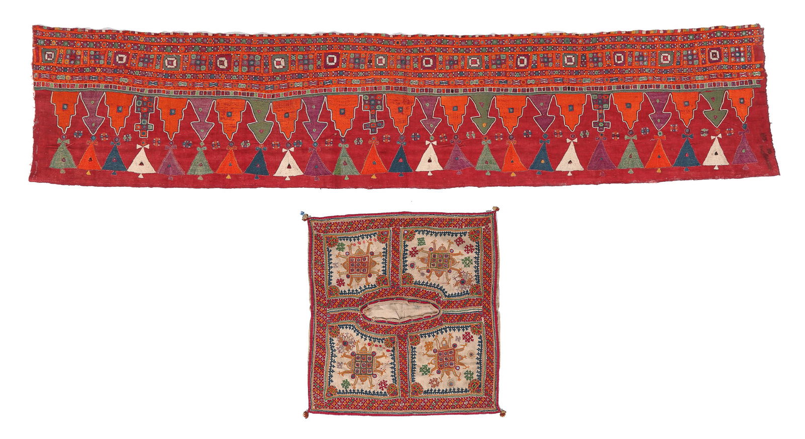 2 Finely Embroidered Textiles, Early 20th C. (1 of 9)