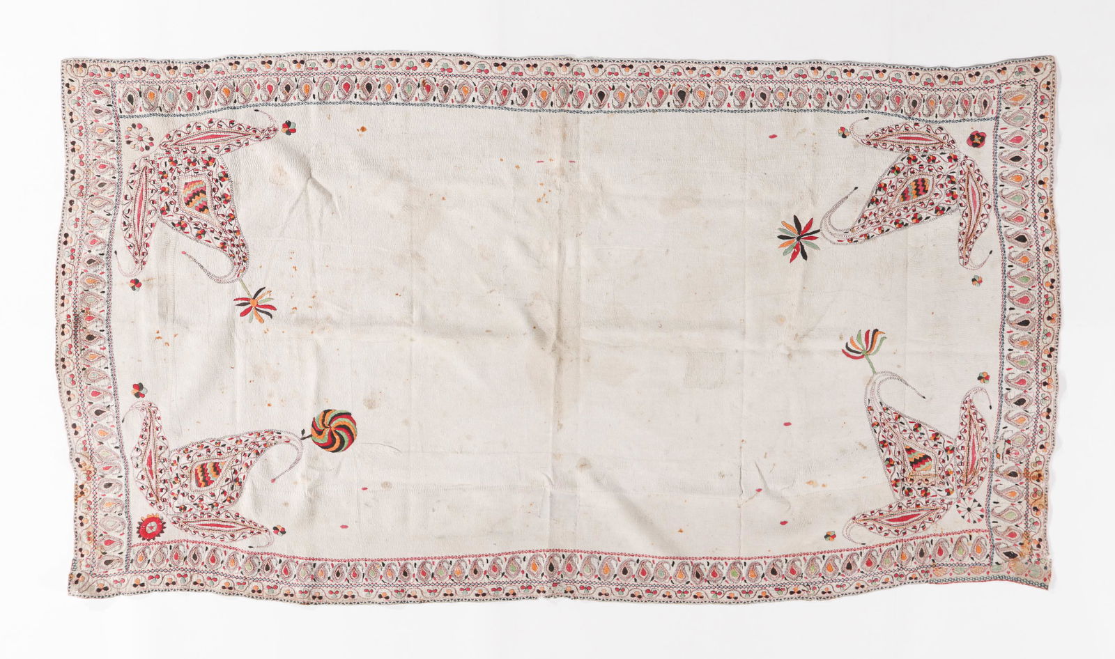 Kantha Quilt Bed Cover, Bengal, Late 19th/Early 20th C. (1 of 3)