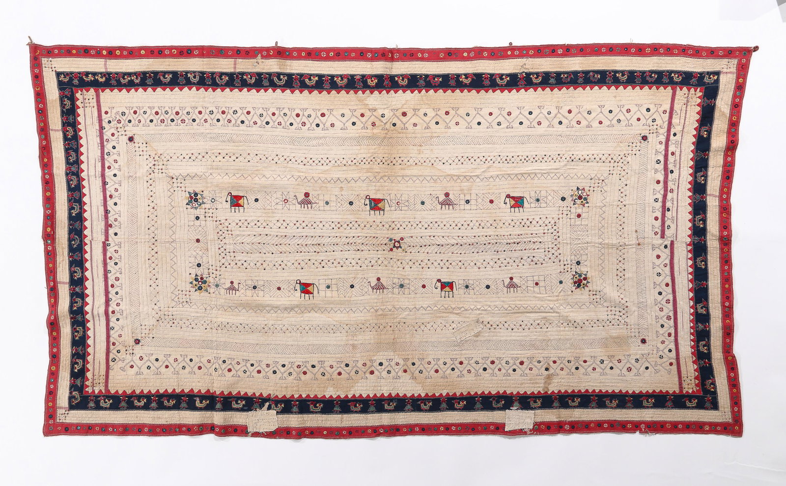 Kantha Quilt Textile, India, Early-Mid 20th C. (1 of 4)