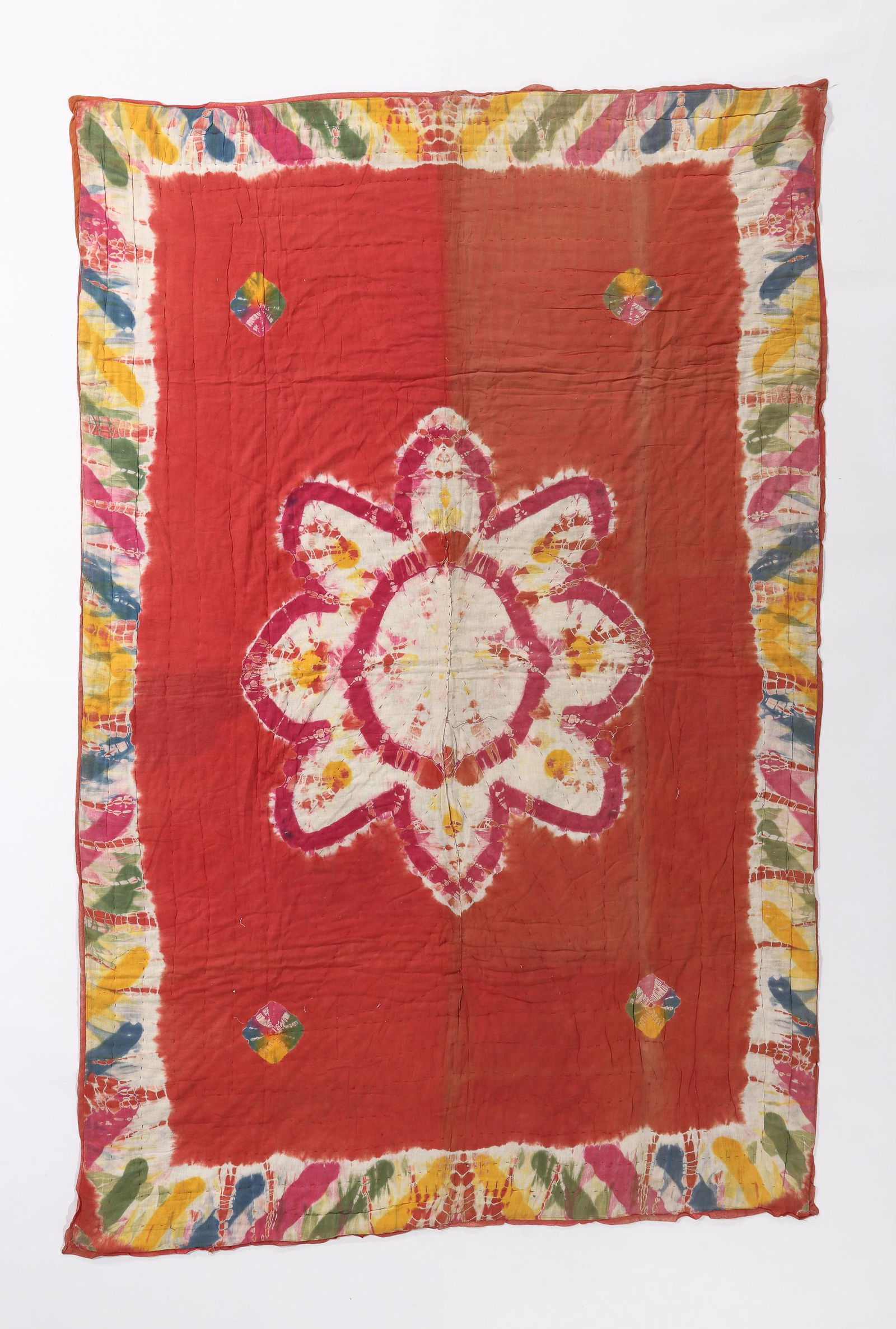 Cotton Tie Dyed Quilt, Jaipur, India, Mid-Late 20th C. (1 of 3)