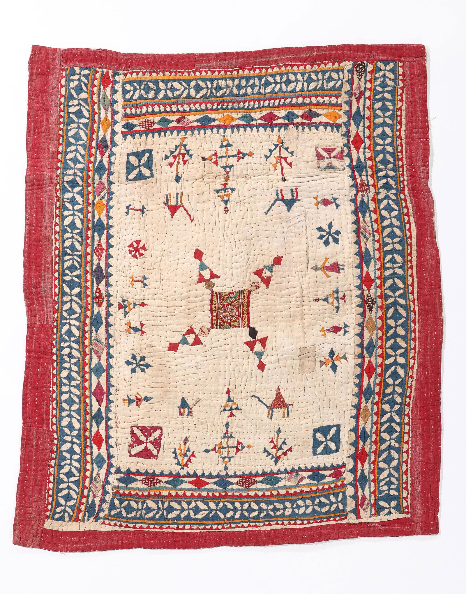 Rabari Embroidered And Quilted Crib Textile, India, Early 20th C. (1 of 4)