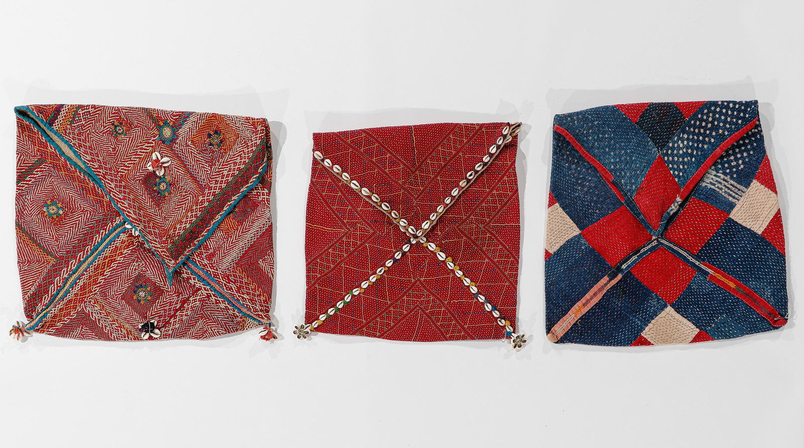 Three Embroidered And Handstitched Banjara Dowry Bags, Early 20th C. (1 of 3)