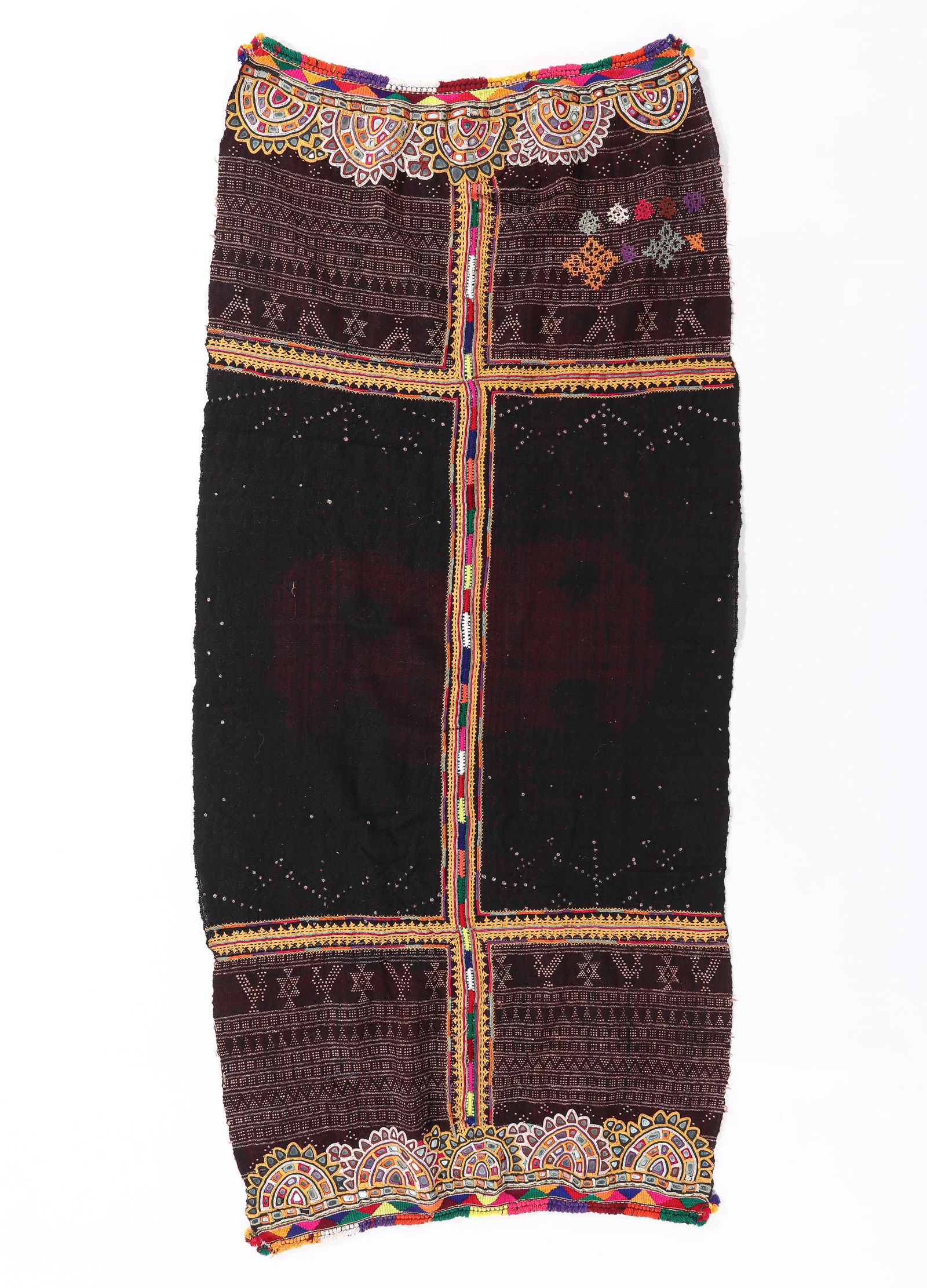 Rabari Wool Shawl With Silk Embroidery, India, Mid 20th C. (1 of 4)