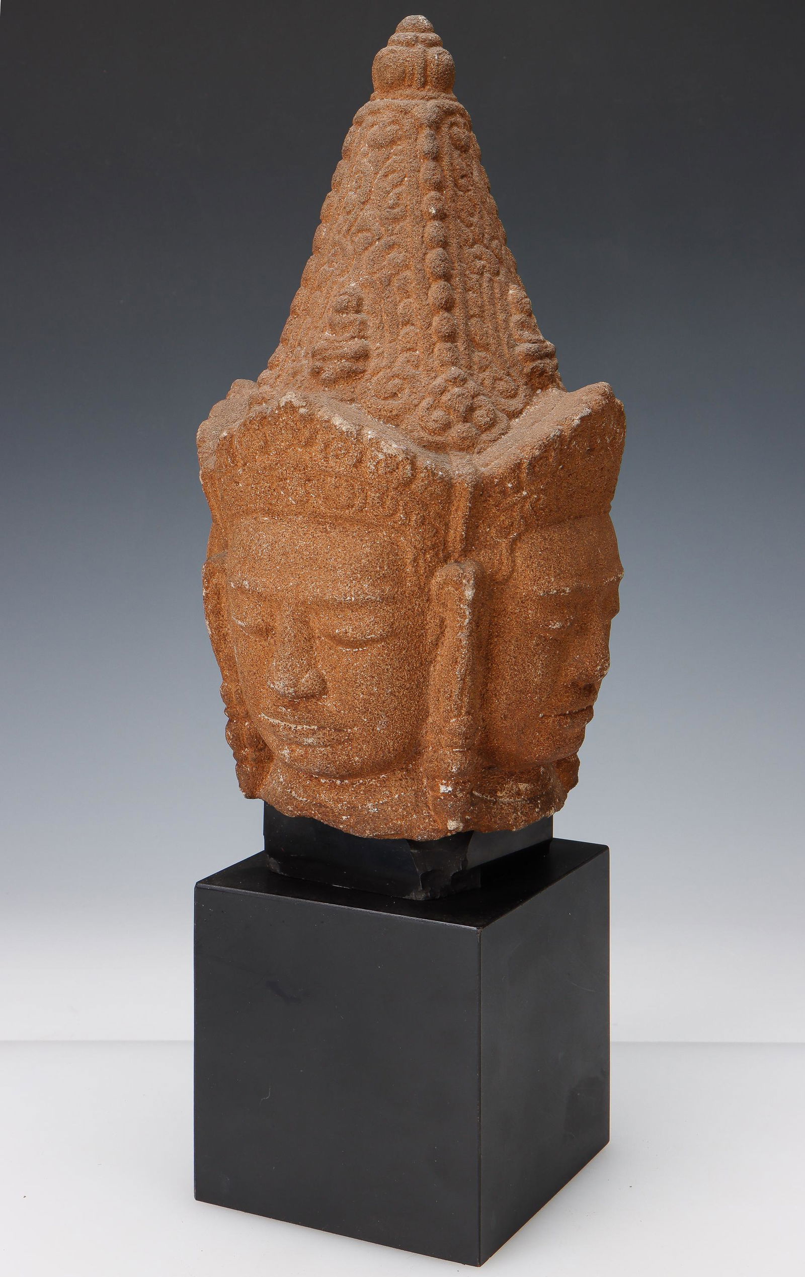 Khmer Carved Sandstone 4-Face Buddha, Cambodia (1 of 6)