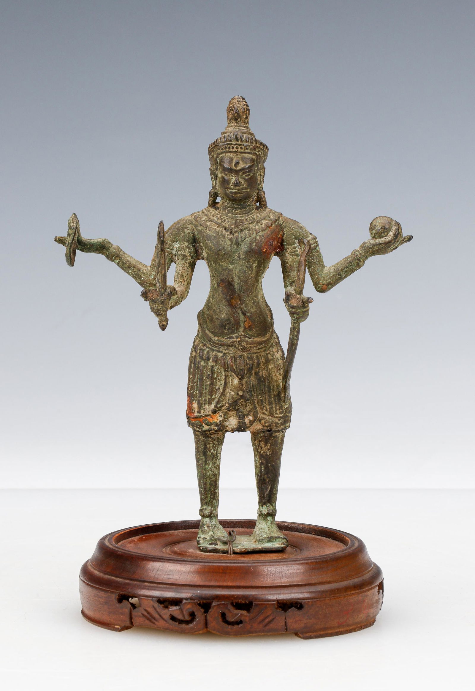 Cambodian Khmer Bronze Figure of Vishnu, 13th/14th C. (1 of 5)