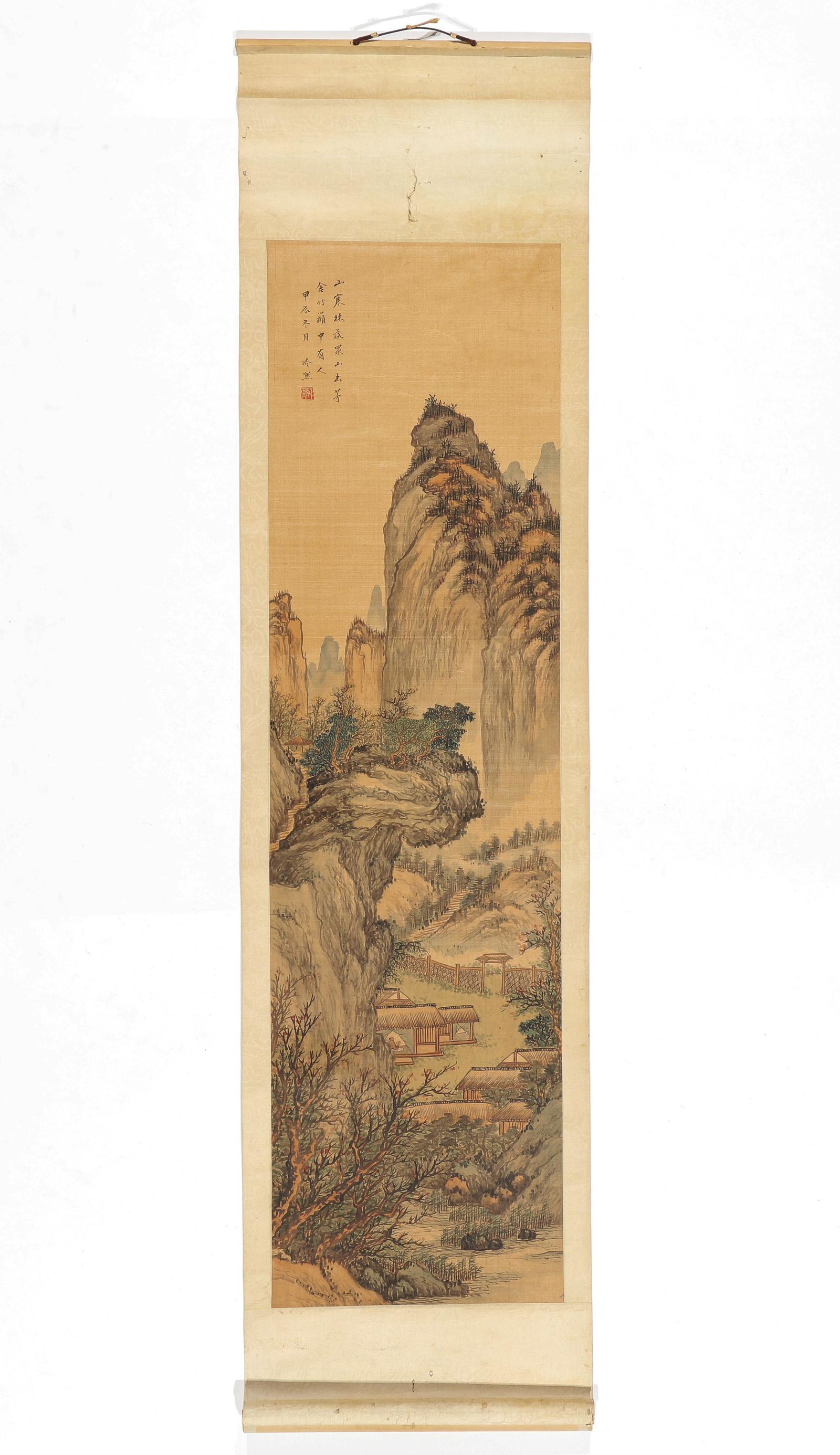 Japanese Scroll of a Mountain Landscape (1 of 5)