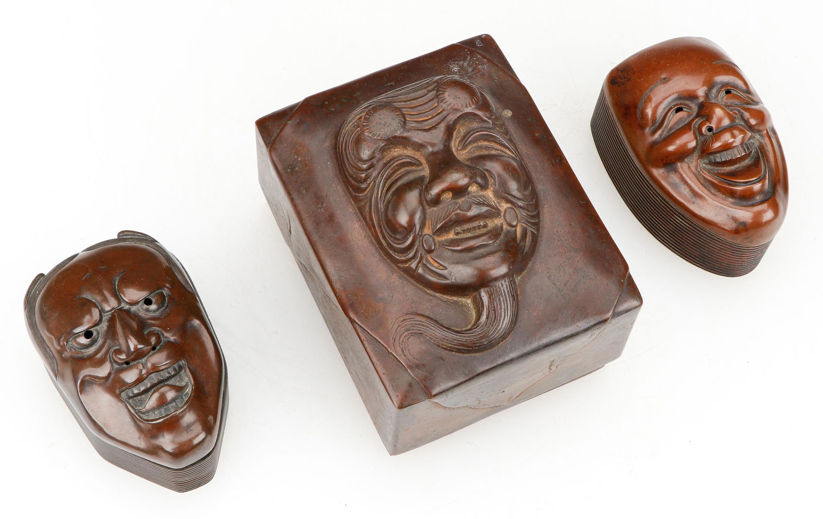 3 Japanese Meiji Period Copper Match Safe Boxes (1 of 7)