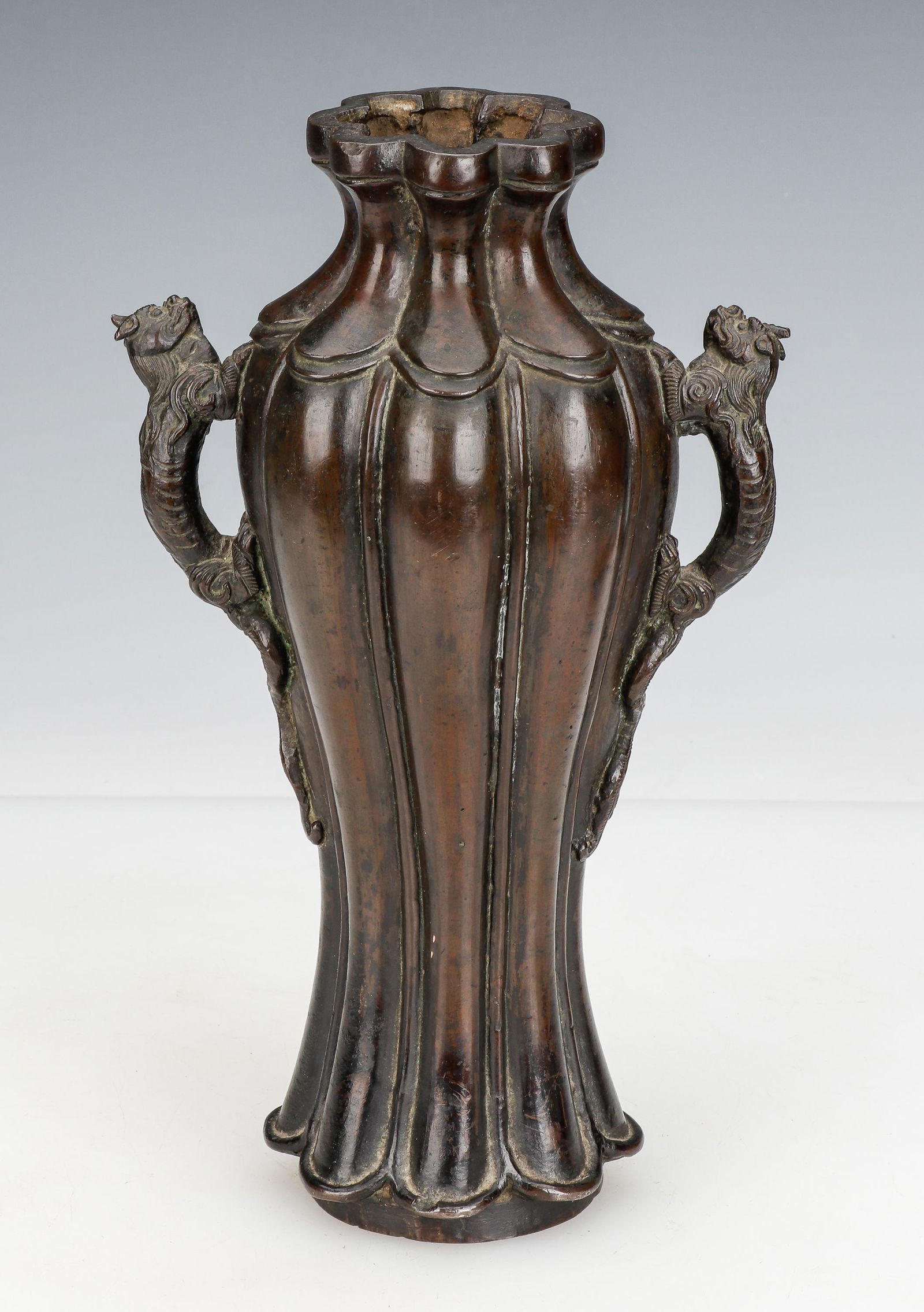 Japanese Meiji Heavy Bronze Vase, Signed (1 of 6)