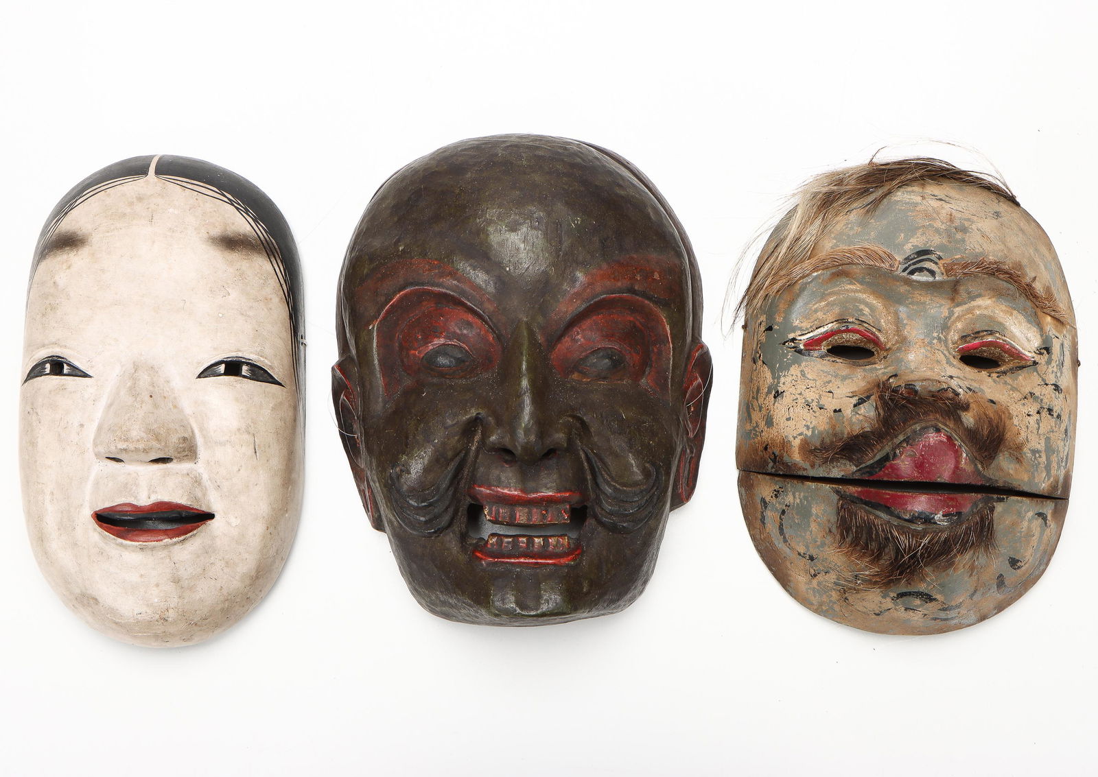 3 Antique Japanese Theater Masks (1 of 6)