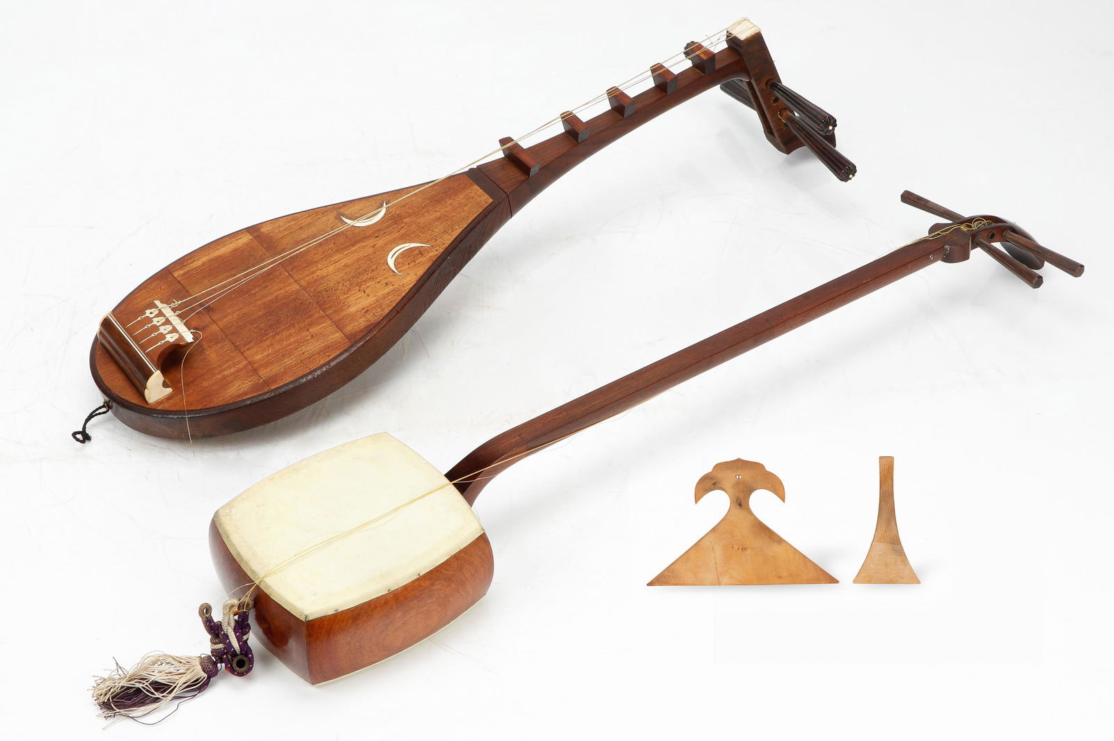 Vintage Japanese Biwa and Gottan Shamisen and 2 Bachi Plectrums (1 of 8)