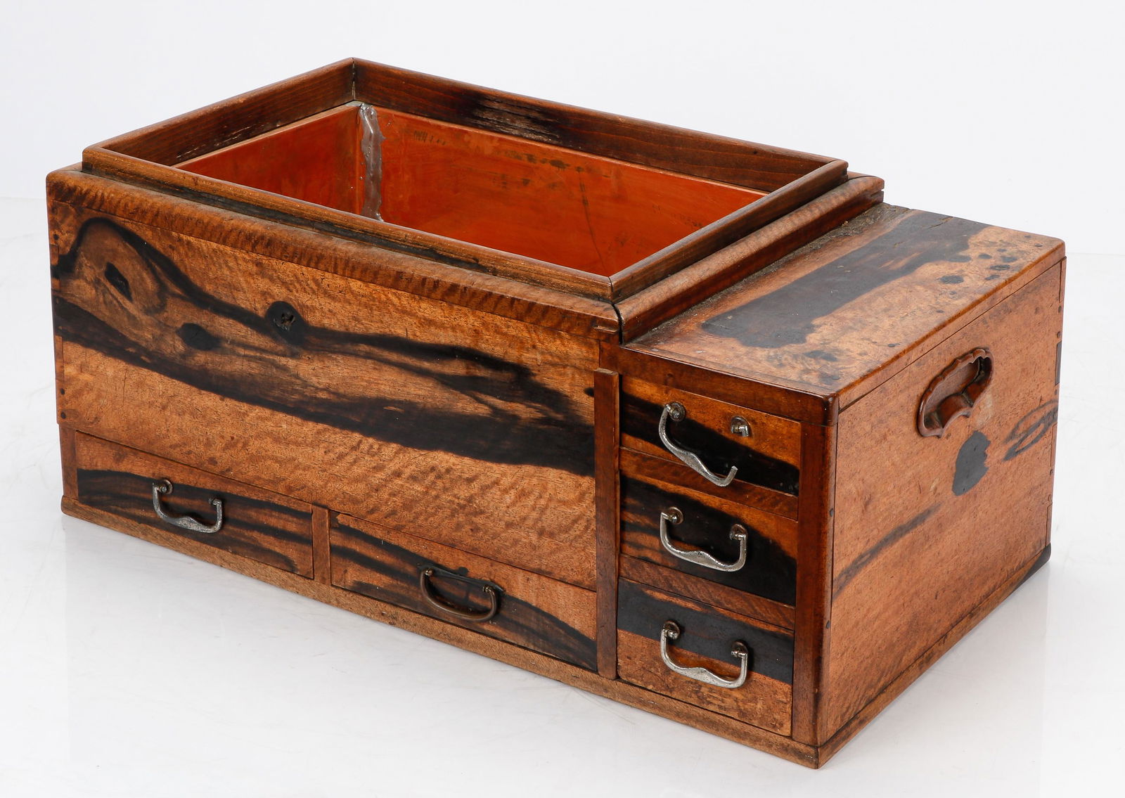 Japanese Meiji Period Wood Hibachi (1 of 8)