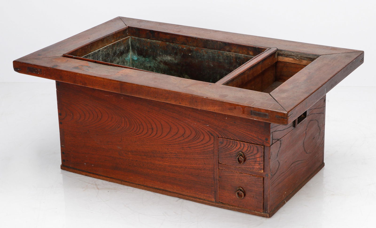 Japanese Meiji Period Wood Hibachi (1 of 8)
