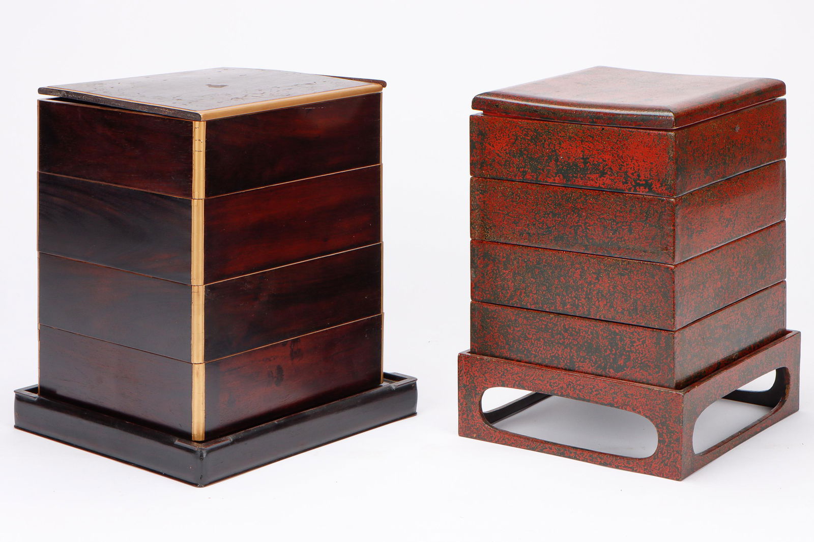 2 Antique Japanese Lacquered Jubako Boxes (1 of 7)