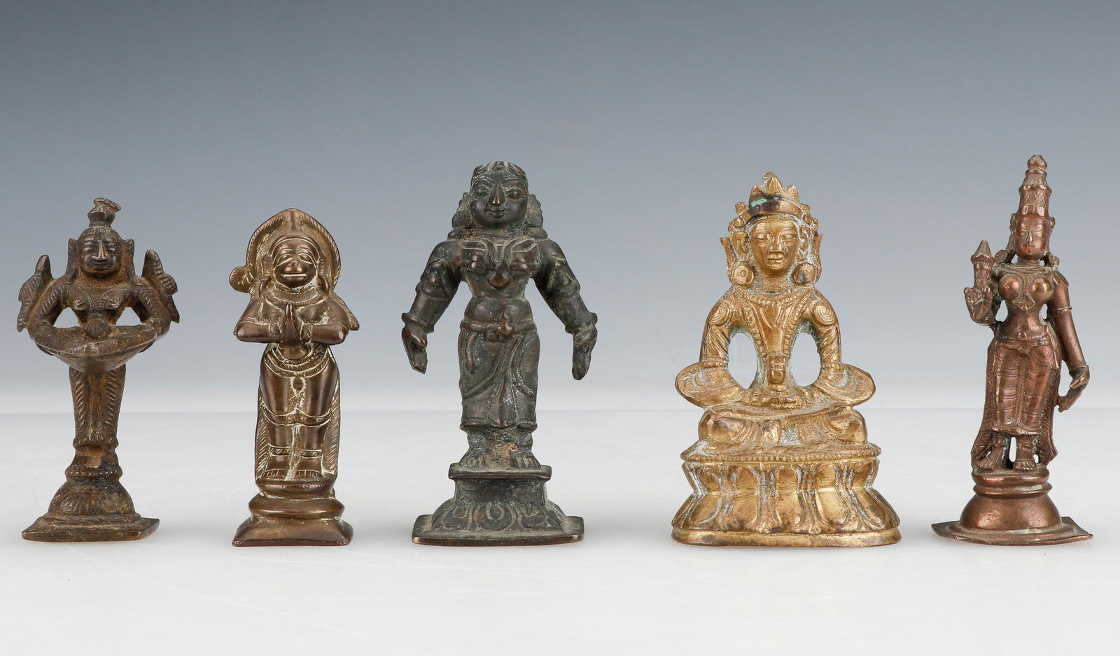 Group of 5 Small Antique Indian Bronzes (1 of 6)