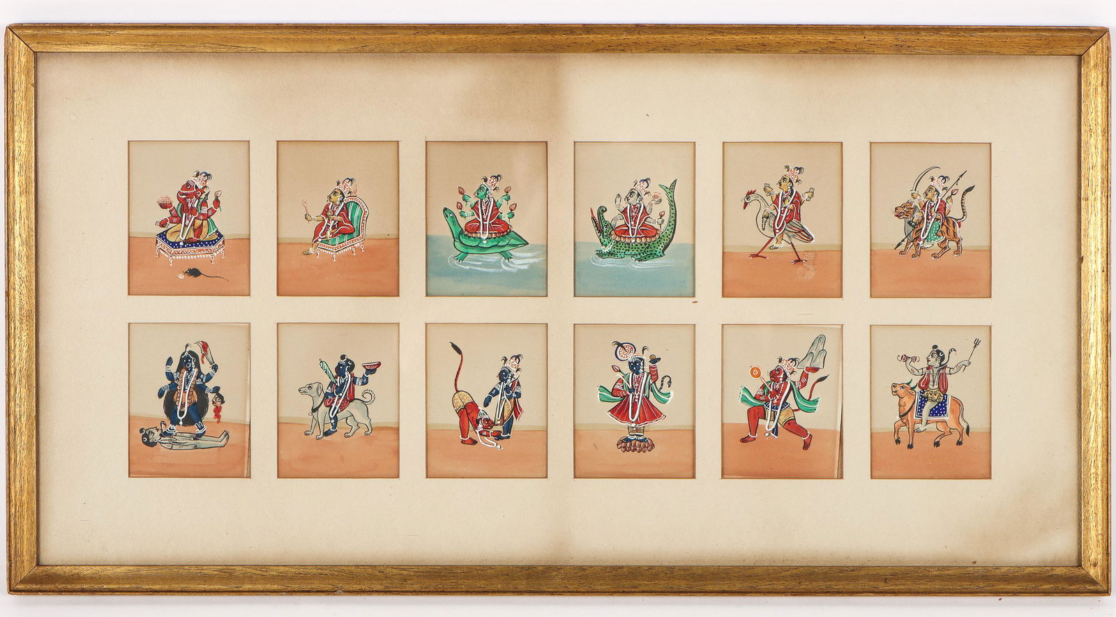 12 Small Indian Gouache Paintings (1 of 5)