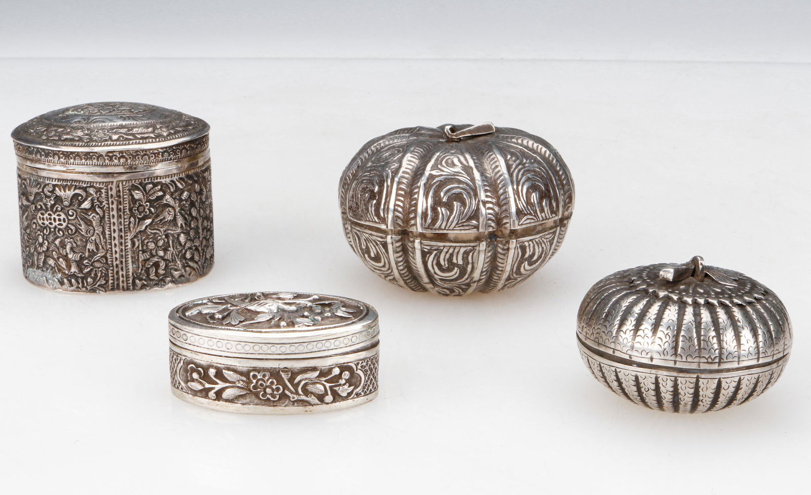 Four Antique Silver Boxes, 19th C. (1 of 5)