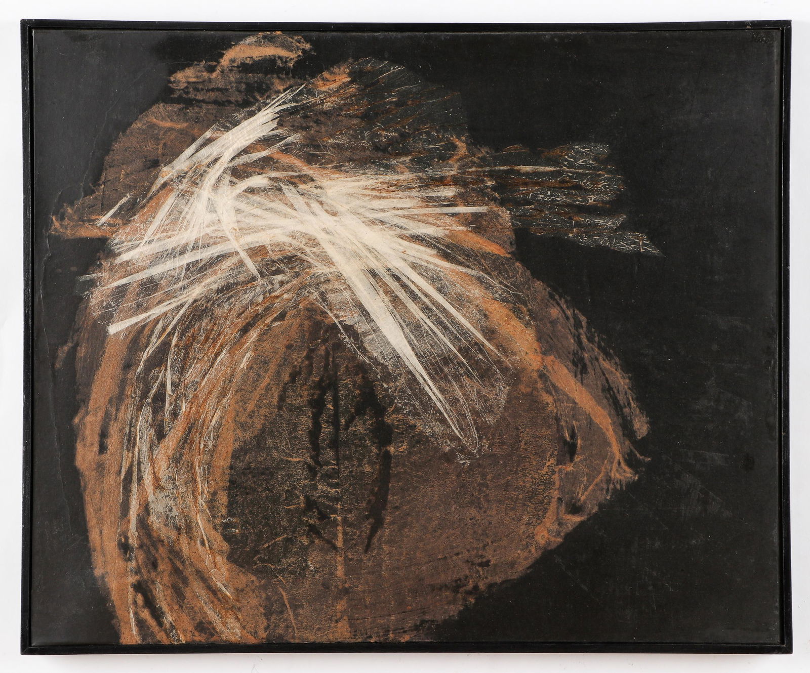 Francisco Farreras (Spanish, 1927-2021) "No.179" 1962: Francisco Farreras (Spanish, 1927-2021) "No.179" 1962, collage on board, verso signed, dated, verso with paper labels from Marlborough Fine Art Ltd, London and Galeria Juan Mordo, Madrid. Framed. Size