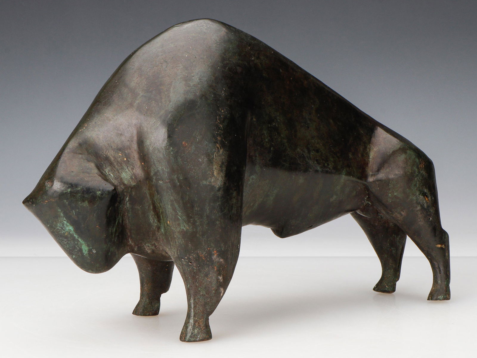 Mid-Century Bronze Sculpture of a Bull (1 of 6)