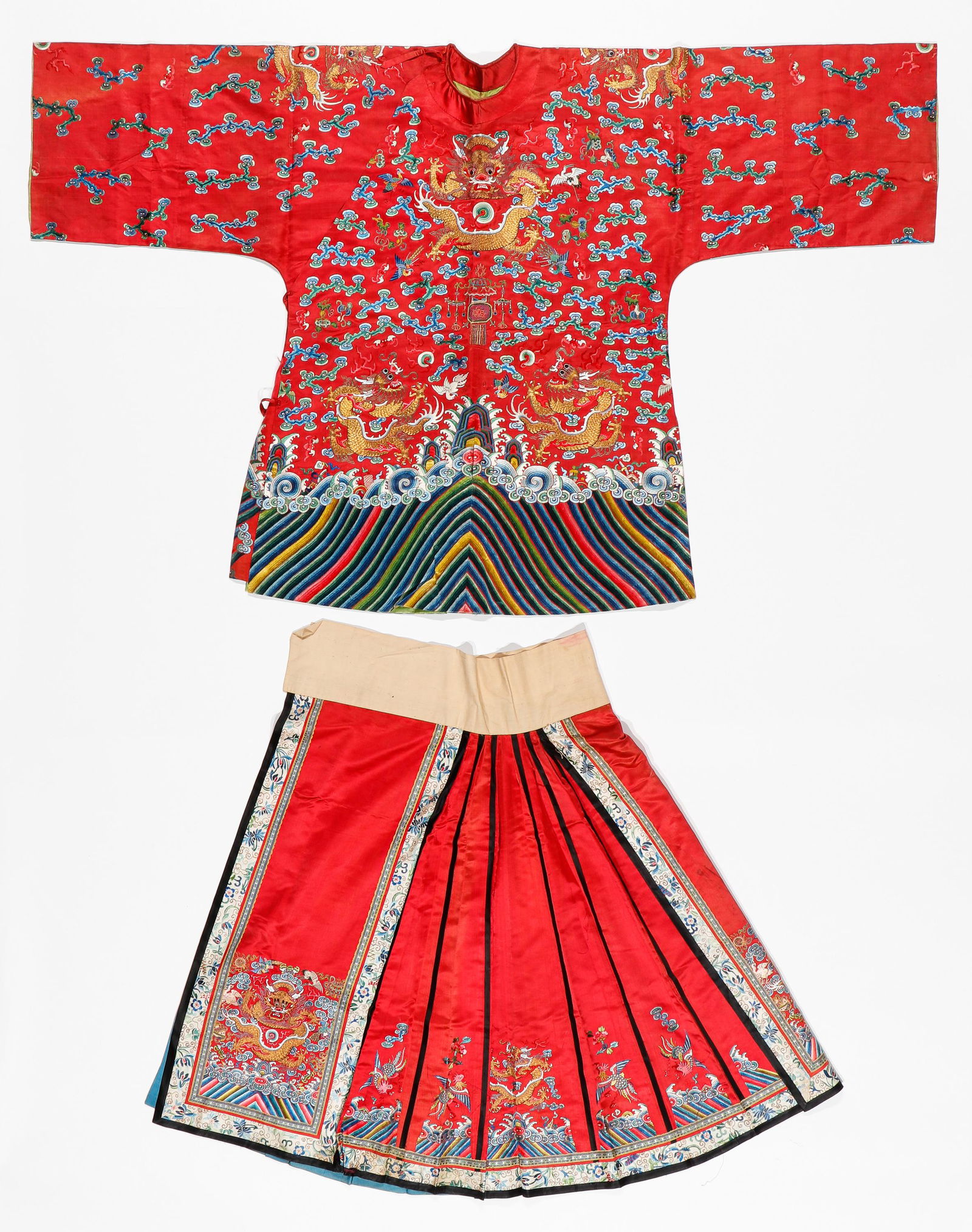 Antique Chinese Gold Thread & Silk Embroidered Wedding Outfit (1 of 5)