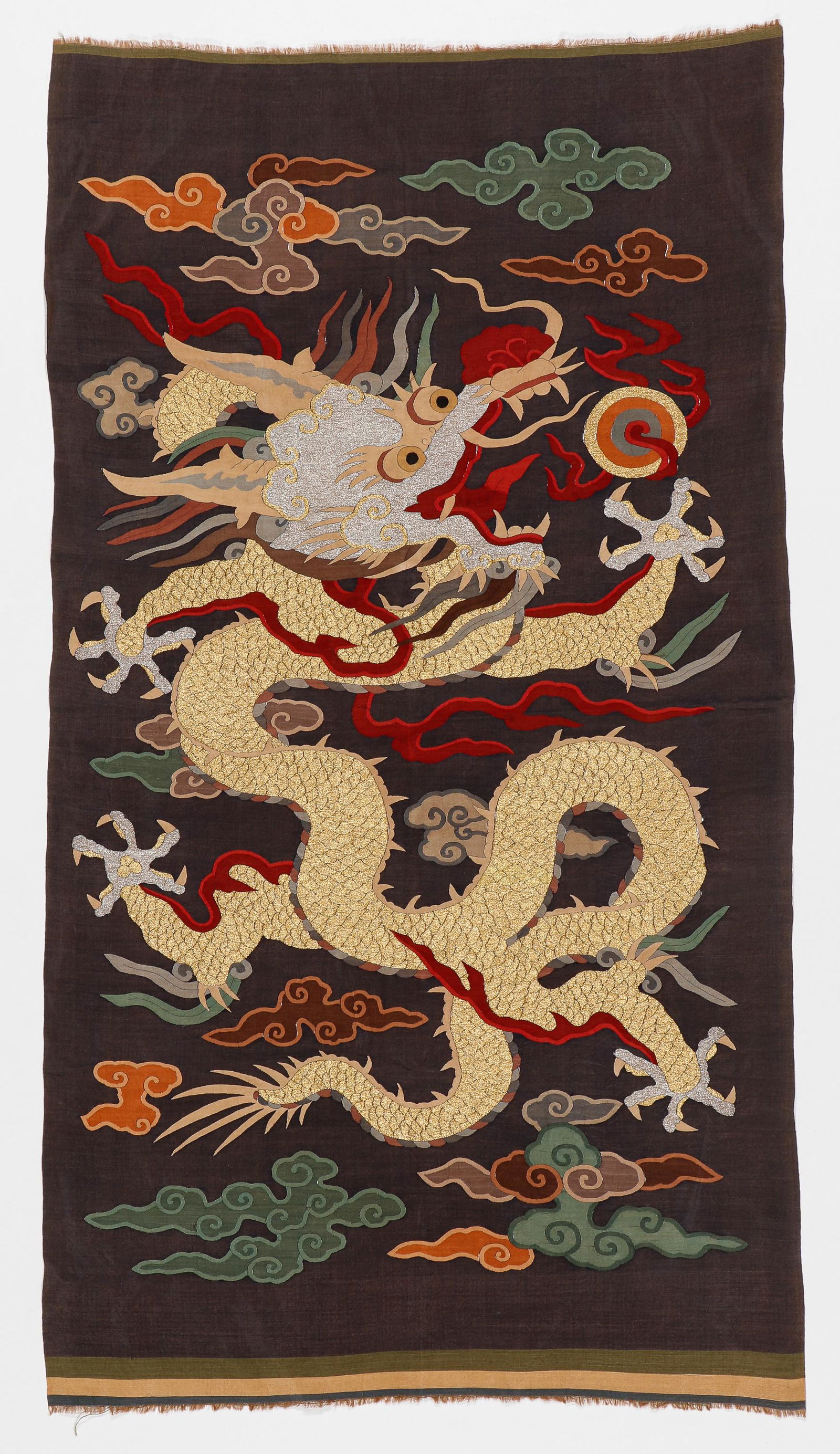 Chinese Silk K'ossu Tapestry Panel, Mid 20th C. (1 of 2)