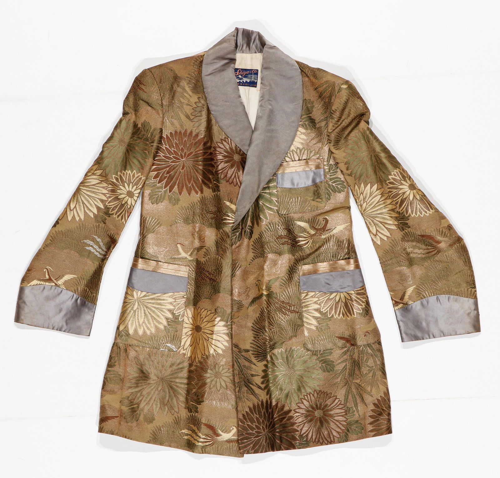 Vintage Japanese Shiga & Co. Silk Brocade Coat, Kyoto, Japan, C. 1950 (1 of 3)