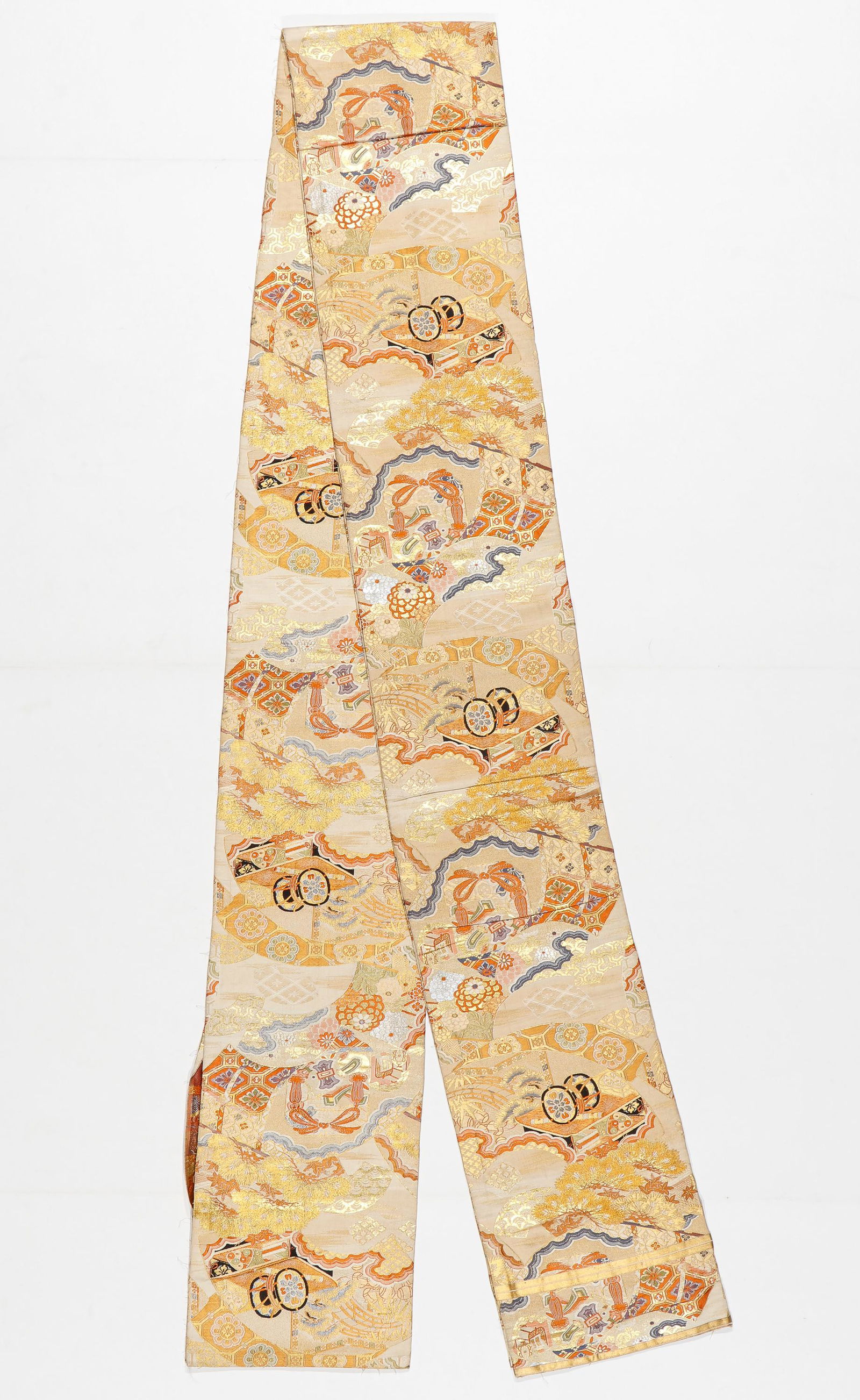 Large Silk Brocade Obi, Japan, Early 20th C. (1 of 3)