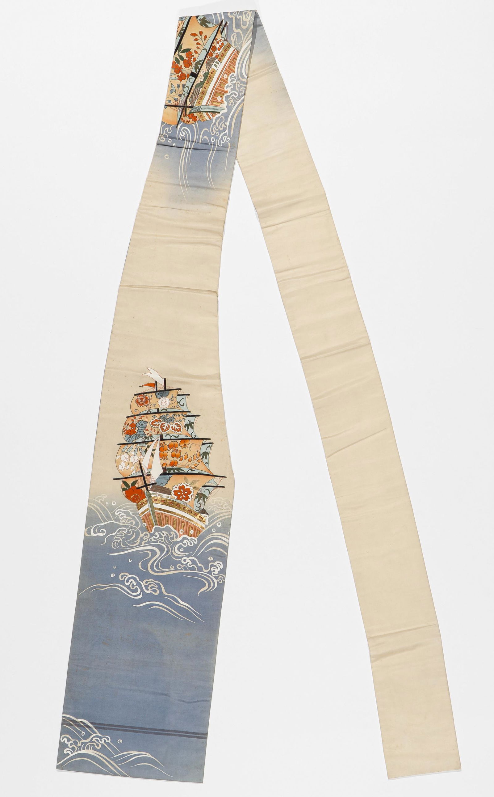 Silk Hand Painted Obi, Japan, Early-Mid 20th C. (1 of 3)