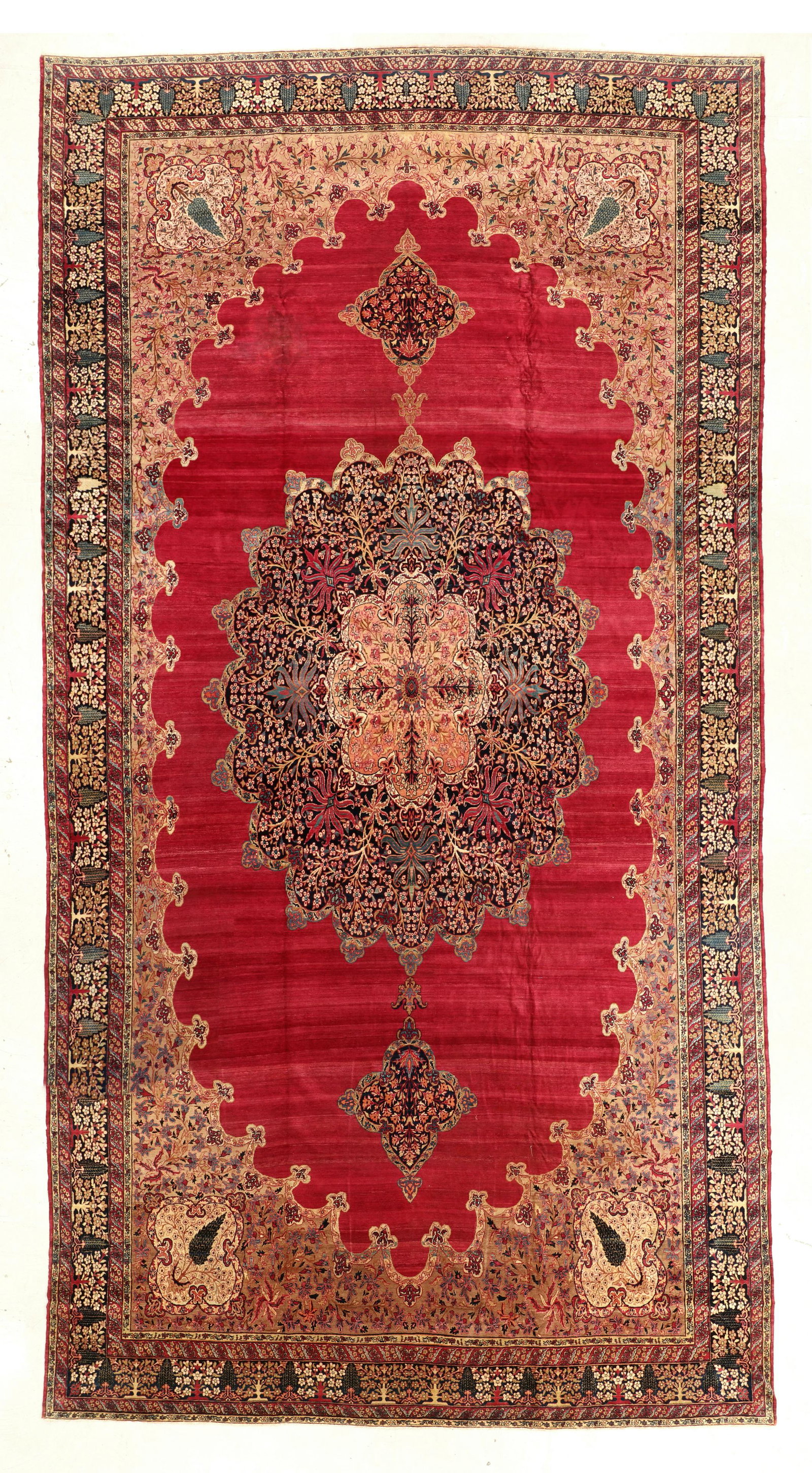 Lavar Kerman Rug, Persia, Ca. 1900, 12'8'' x 23'11'' (1 of 6)