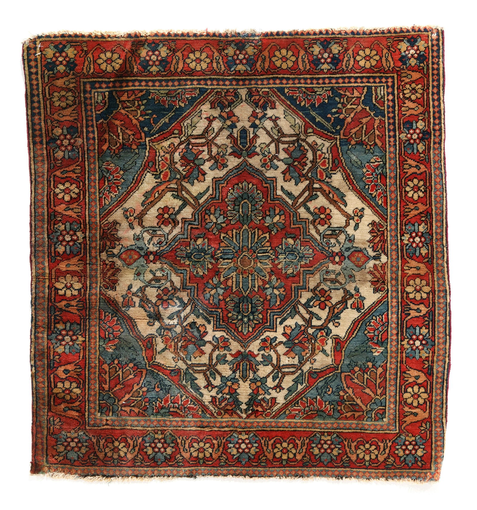 Ferahan Sarouk Rug, Persia, Late 19th C., 1'11'' x 2'0': Ferahan Sarouk Rug, Persia, Late 19th C., 1'11'' x 2'0'' (58 x 61 cm). Weight: 2 lbs. Material: wool pile, cotton warp, cotton weft. Provenance: The Dardashti Collection.