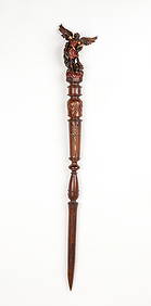 Large 19th C. Vampire Slayer Stake Surmounted by Figure of St. George, Dragon Slayer (1 of 5)