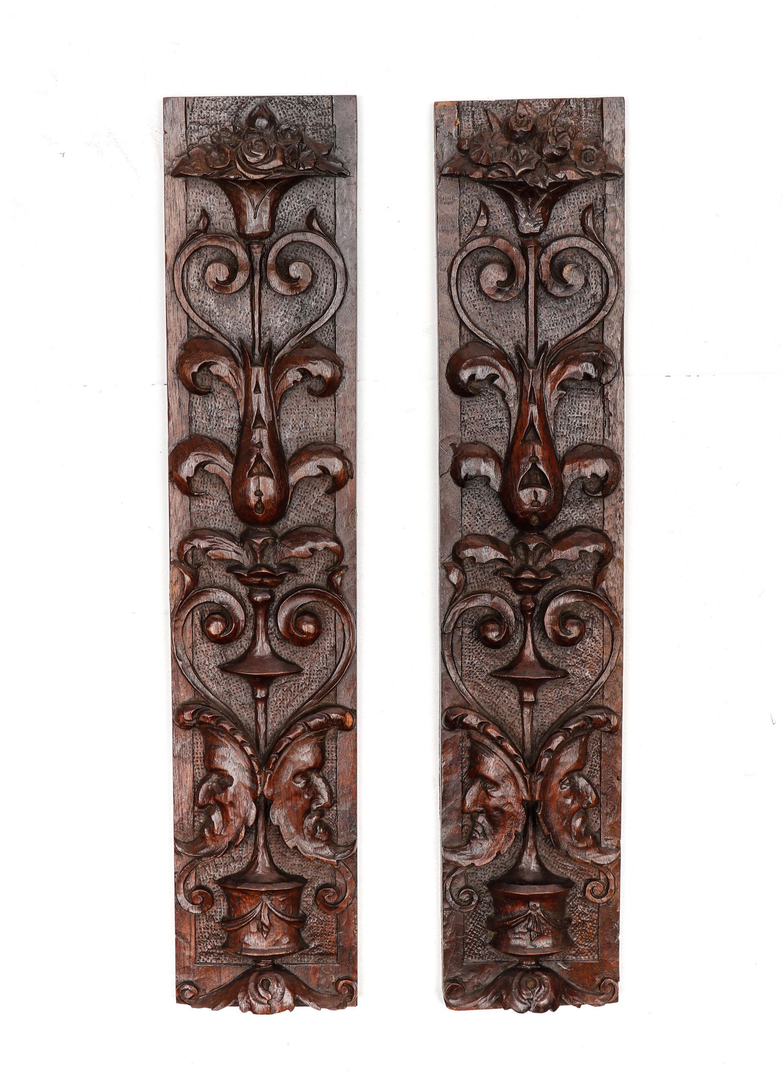 Pair of Gothic Style Relief Carved Wood Panels (1 of 4)