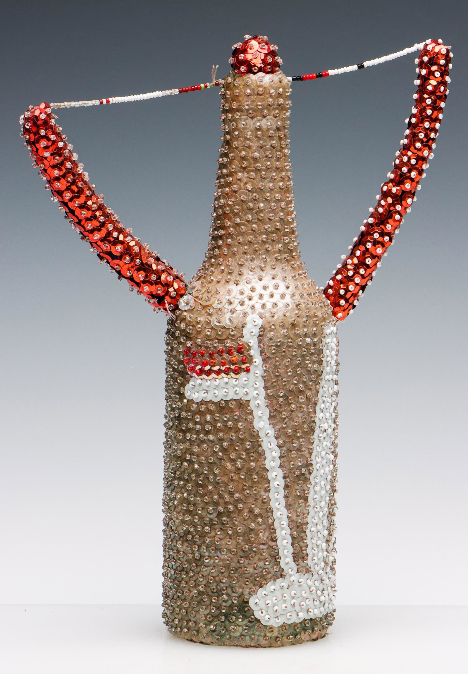Haitian (20th C.) Sequined Voodoo Spirit Bottle (1 of 3)