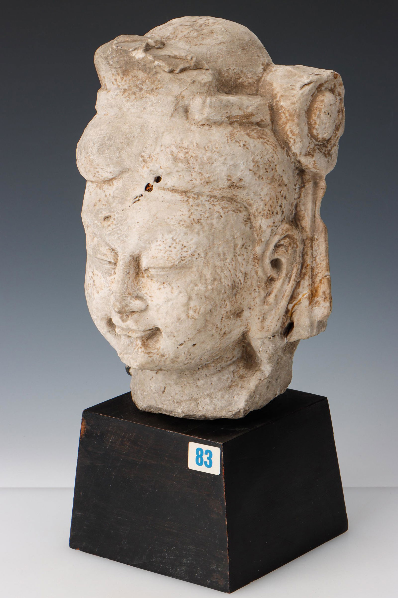 Antique Chinese Carved Stone Head of Guanyin (1 of 5)