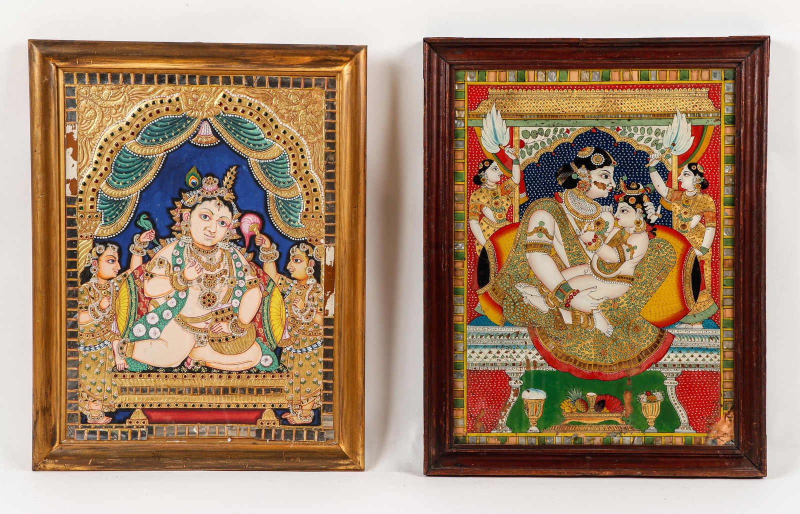 2 Antique South Indian Thanjavur Panel Paintings (1 of 2)