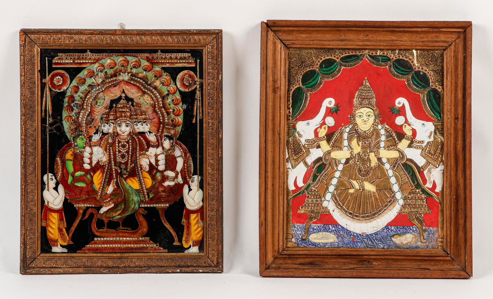 2 Antique South Indian Thanjavur Panel Paintings (1 of 2)
