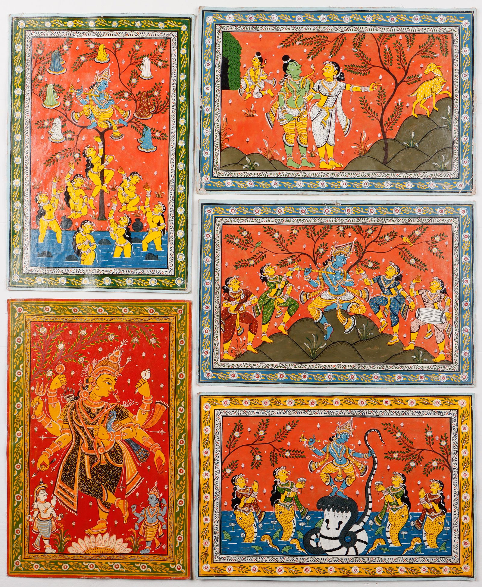 5 Antique Indian Paintings (1 of 7)