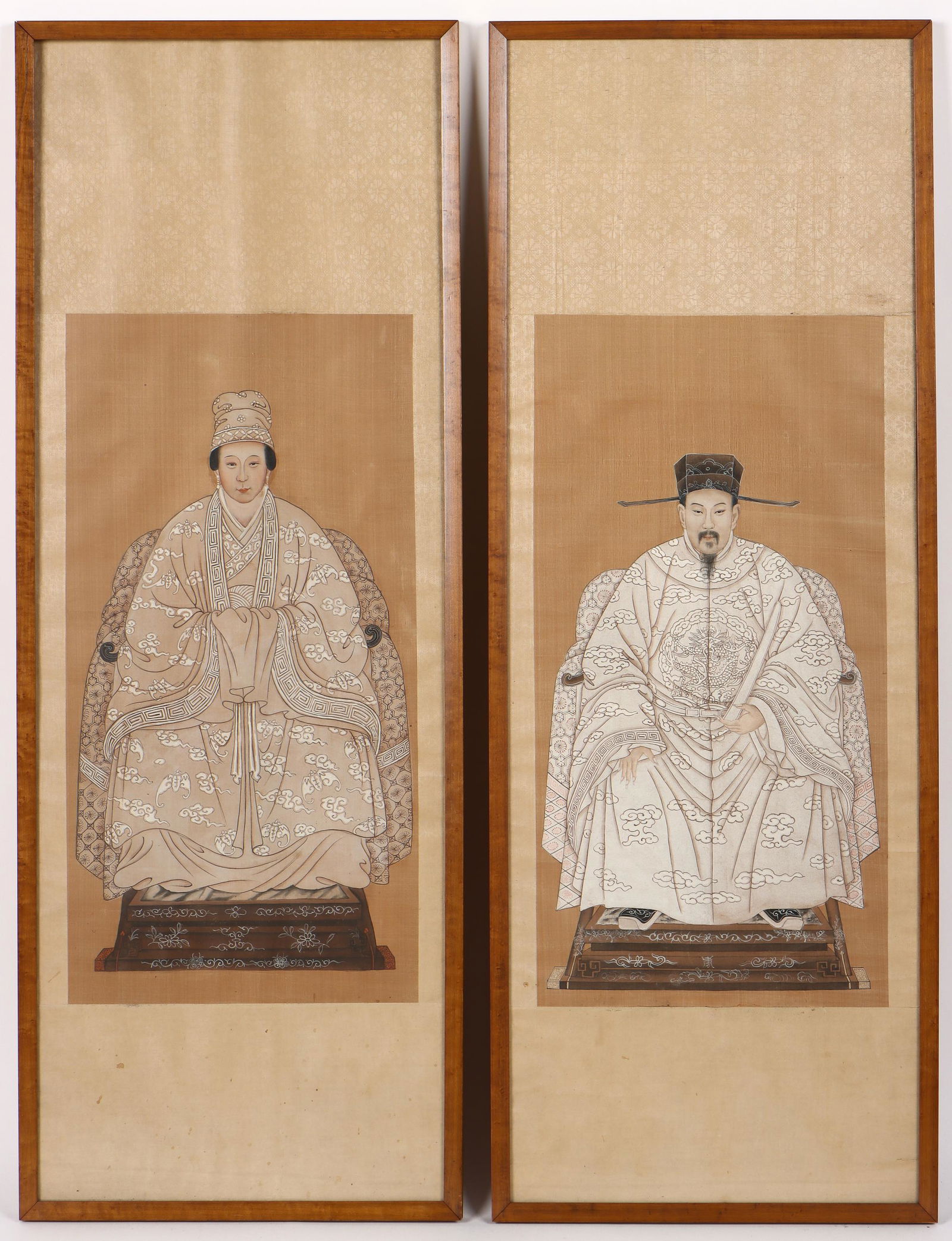 Two Antique Framed Chinese Ancestor Portraits (1 of 4)