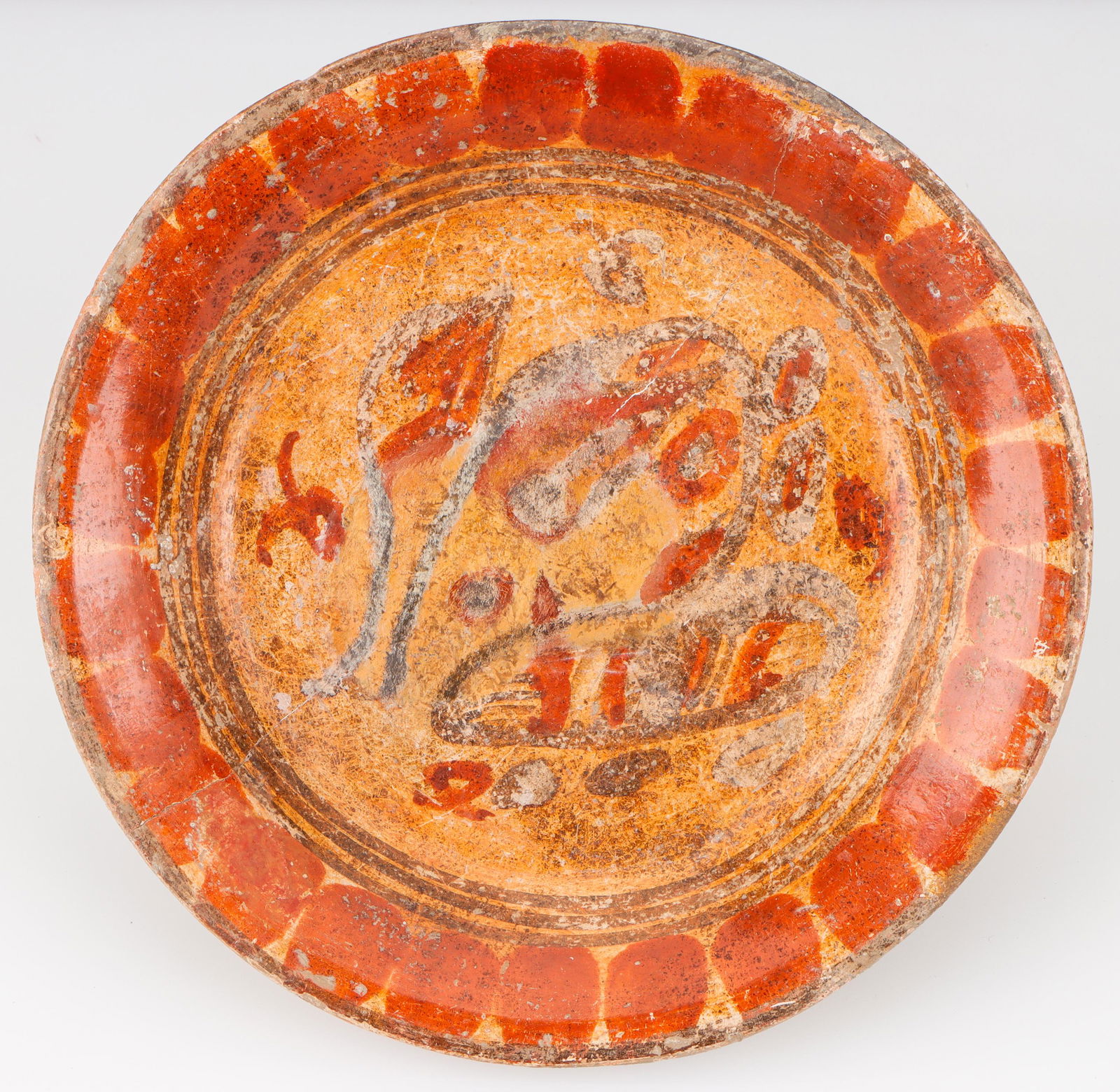 Pre-Columbian Mayan Polychrome Pottery Plate (1 of 4)