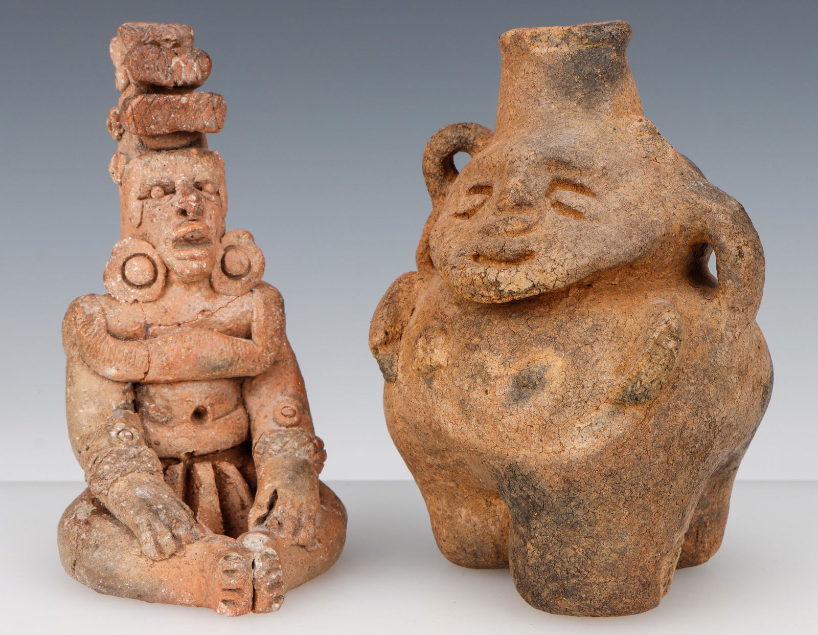 Pre-ColumbianPottery Figure and Mayan Figural Vessel (1 of 6)