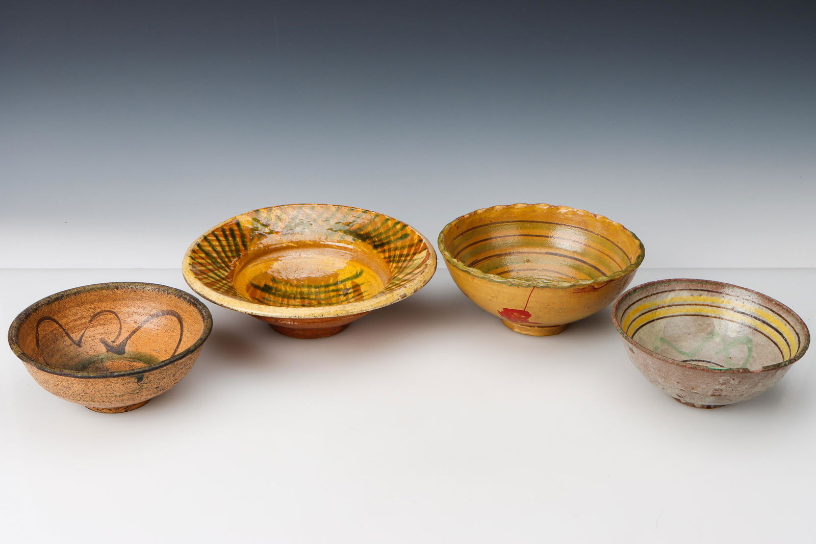 Majolica Polychrome Decorated Bowls, Guatemala, Early 20th C. (1 of 3)