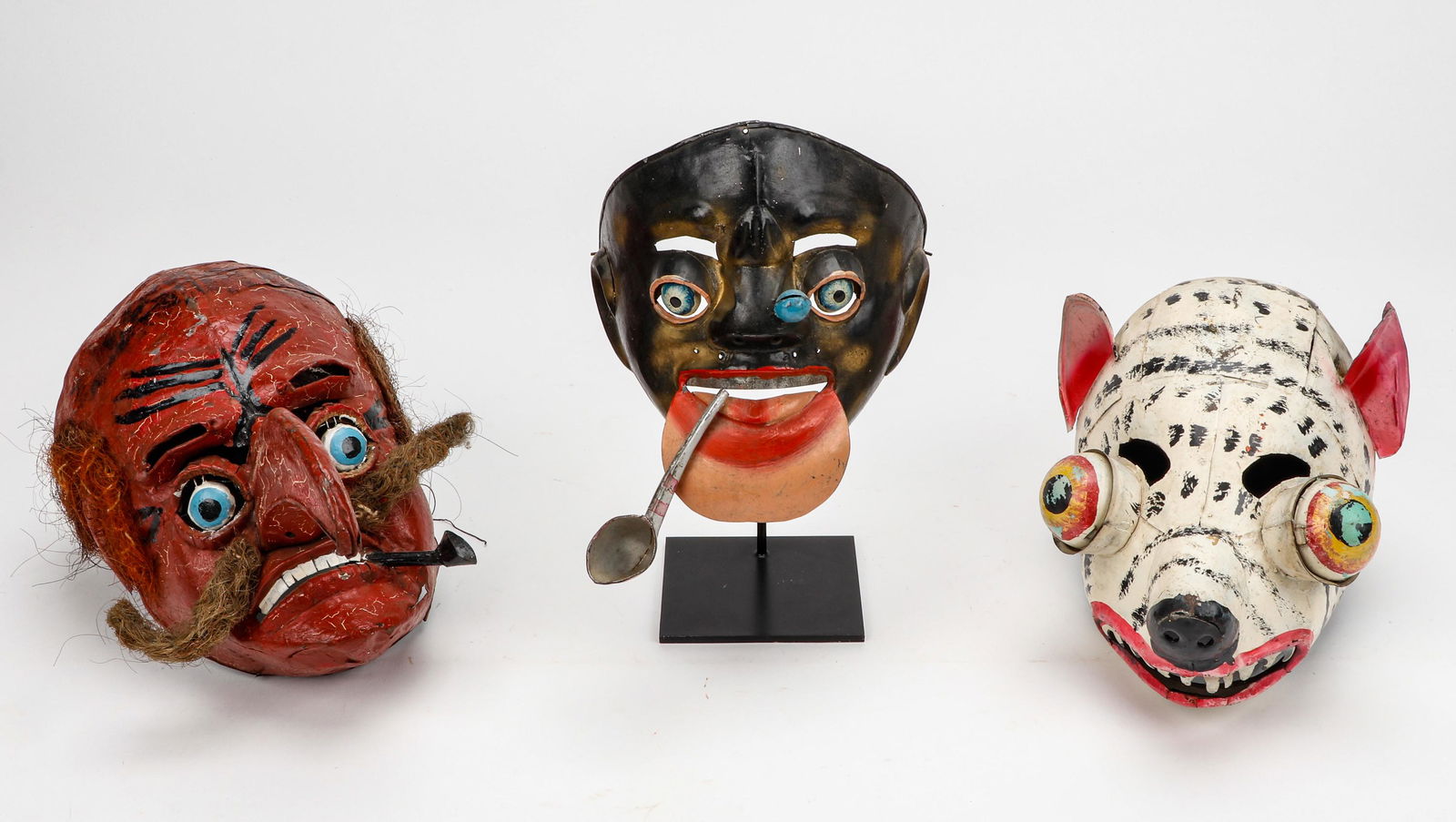 3 Bolivian Painted Tin Festival DanceMasks (1 of 5)