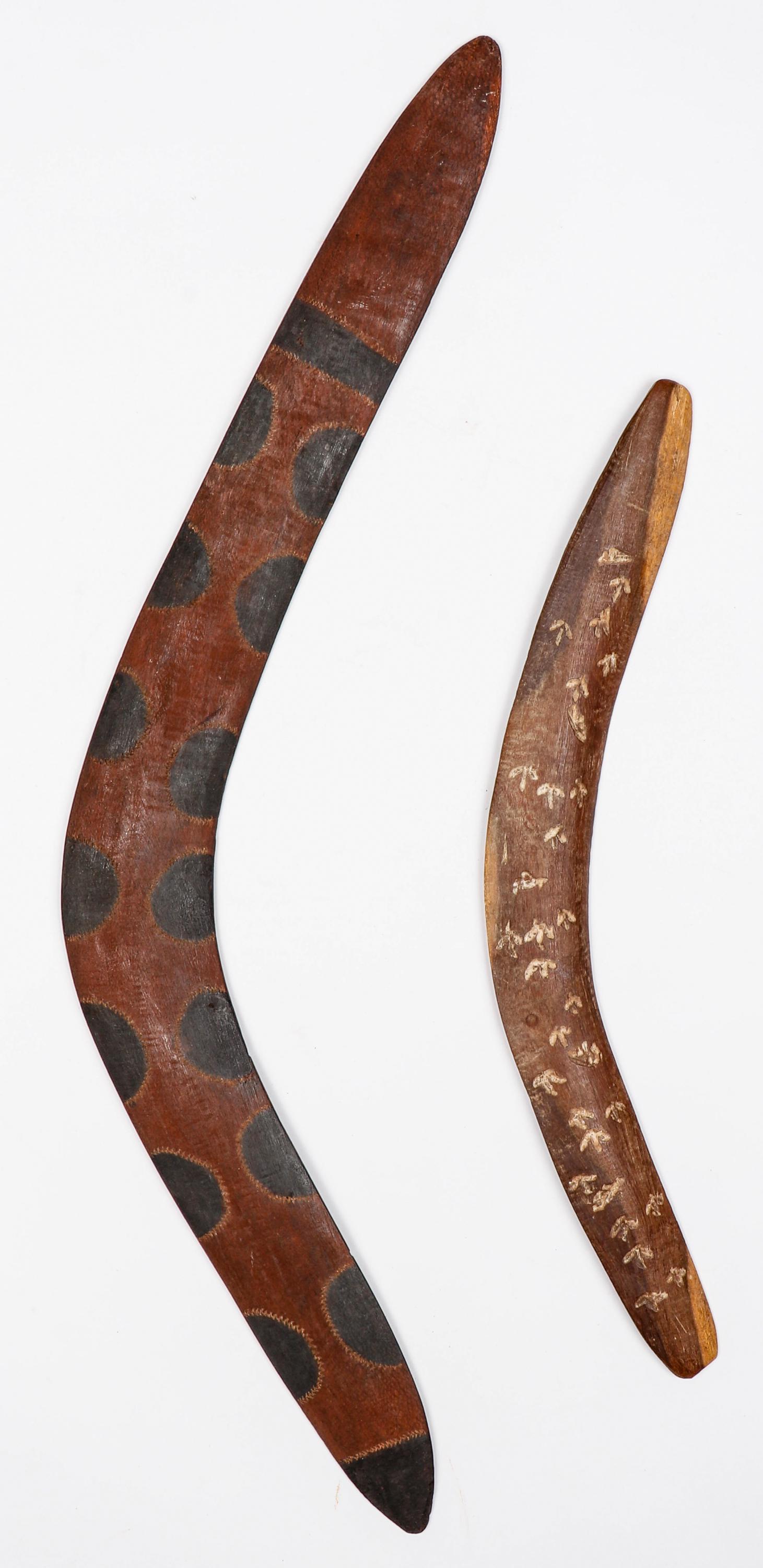 2 Aboriginal Boomerangs with Painted Decoration (1 of 5)